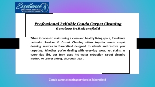 Professional Reliable Condo Carpet Cleaning Services in Bakersfield