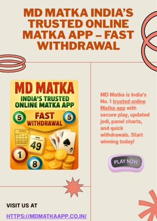 MD Matka India’s Trusted Online Matka App – Fast Withdrawal