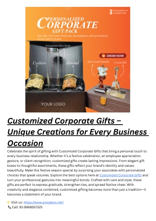 Customized Corporate Gifts – Unique Creations for Every Business Occasion