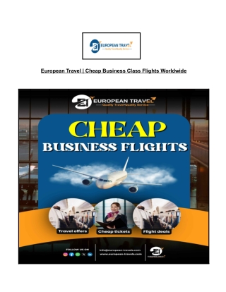 European Travel – Affordable Business Class Flights