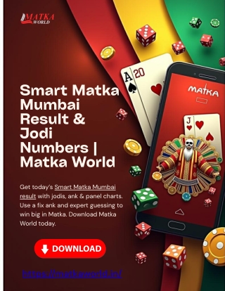 Smart Matka Mumbai Result & Jodi Numbers Matka World