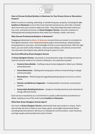 How to Choose the Best Builders in Newtown for Your Dream Home or Renovation Project