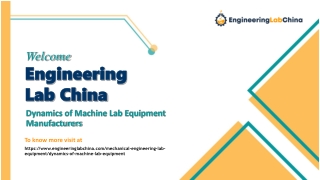 Dynamics of Machine Lab Equipment Manufacturers