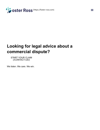 Looking for legal advice about a commercial dispute?