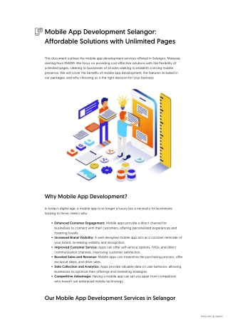 Mobile App Development Selangor_ Affordable Solutions with Unlimited Pages
