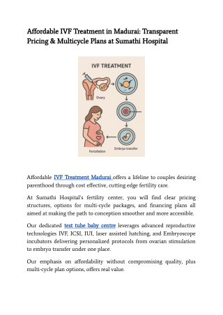 Affordable IVF Treatment in Madurai_ Transparent Pricing & Multicycle Plans at Sumathi Hospital