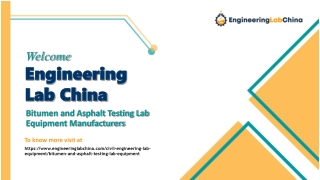 Bitumen and Asphalt Testing Lab Equipment Manufacturers