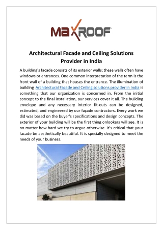 Architectural Facade and Ceiling Solutions Provider in India (1)