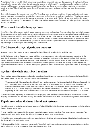 Roof Repair vs Roof Replacement: How to Decide