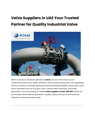 Valve Suppliers in UAE Your Trusted Partner for Quality Industrial Valve (1)