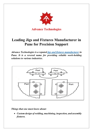 Leading Jigs and Fixtures Manufacturer in Pune for Precision Support