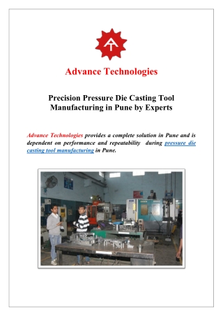 Precision Pressure Die Casting Tool Manufacturing in Pune by Experts