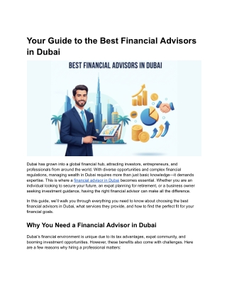 Your Guide to the Best Financial Advisors in Dubai