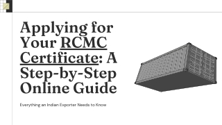 Applying for RCMC Certificate