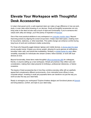 Elevate Your Workspace with Thoughtful Desk Accessories