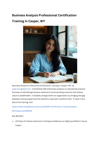 Business Analysis Professional Certification Training in Casper, WY