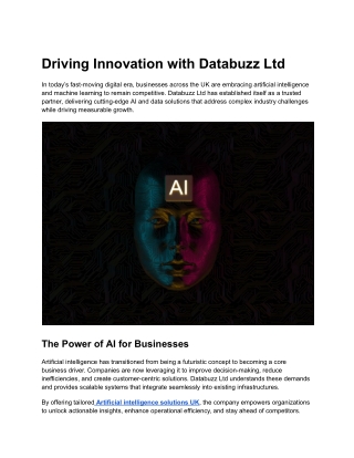 Driving Innovation with Databuzz Ltd
