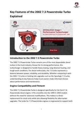 Key Features of the 2002 7.3 Powerstroke Turbo Explained
