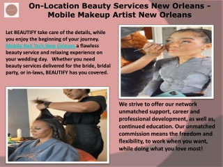 On-Location Beauty Services New Orleans - Mobile Makeup Artist New Orleans