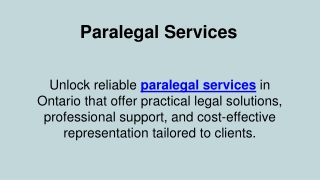 Paralegal Services