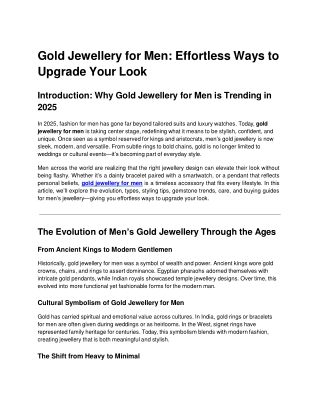 Gold Jewellery for Men_ Effortless Ways to Upgrade Your Look