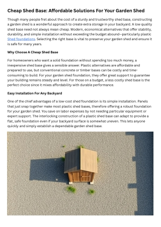 Shed Base Plastic A Practical Solution for Your Garden Shed (1)