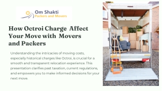 How Octroi Charge  Affect Your Move with  Movers  and Packers 