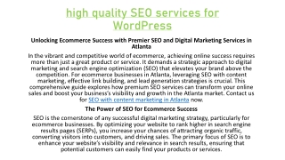 high quality SEO services for WordPress