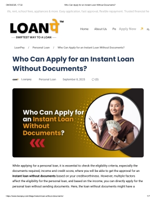 Who Can Apply for an Instant Loan Without Documents_