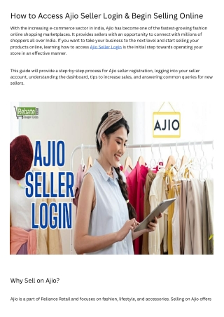 How to Access Ajio Seller Login & Begin Selling Online