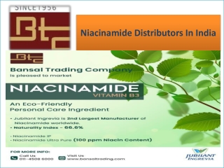 Niacinamide Distributors In India