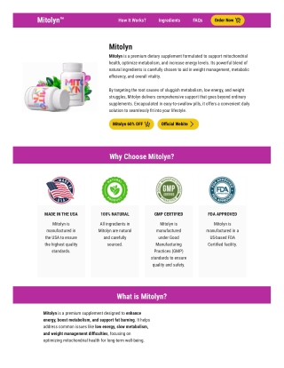 Mitolyn – Natural Weight Loss Support Formula for Energy & Fat Burn