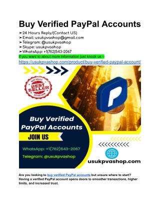 Buy Verified PayPal Accounts