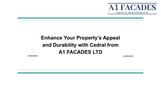 Enhance Your Property’s Appeal and Durability with Cedral from A1 FACADES LTD