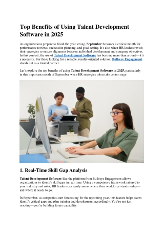 Top Benefits of Using Talent Development Software in 2025
