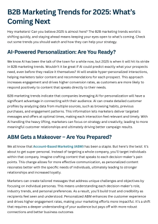 B2B Marketing Trends