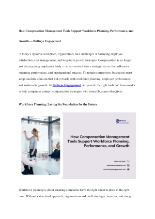 How Compensation Management Tools Support Workforce Planning, Performance, and Growth — Bullseye Engagement