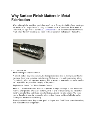 Why Surface Finish Matters in Metal Fabrication