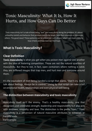 Toxic Masculinity What It Is, How It Hurts, and How Guys Can Do Better