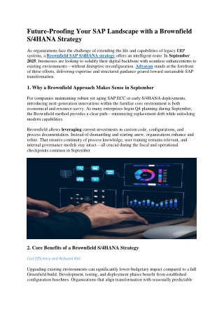 SAP S4 HANA Brownfield Implementation