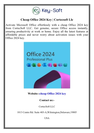 Cheap Office 2024 Key  Cortecsoft Llc