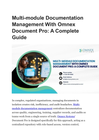 Multi-module documentation management