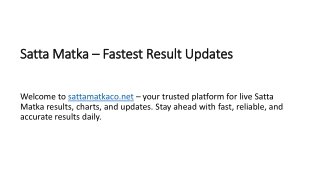 Satta Matka – Fastest Result Updates | Live Charts & Panels