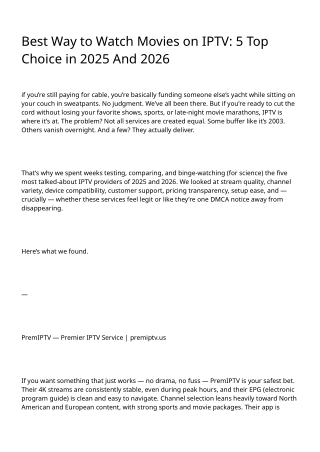 Best Way to Watch Movies on IPTV: 5 Top Choice in 2025 And 2026