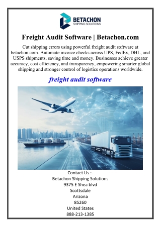Freight Audit Software | Betachon.com