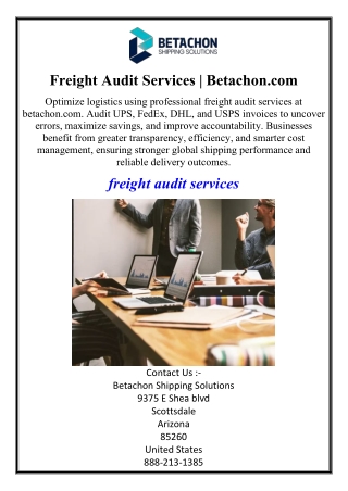 Freight Audit Services | Betachon.com