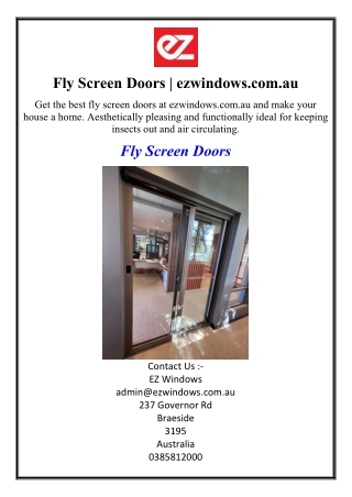 Fly Screen Doors | ezwindows.com.au