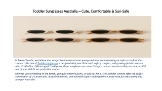 Toddler Sunglasses Australia – Cute, Comfortable &