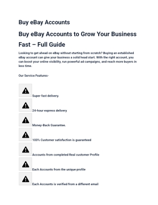 100% Buy eBay Accounts