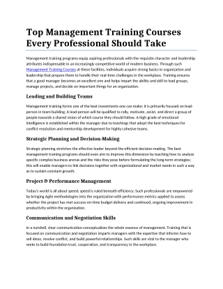 2Top Management Training Courses Every Professional Should Take